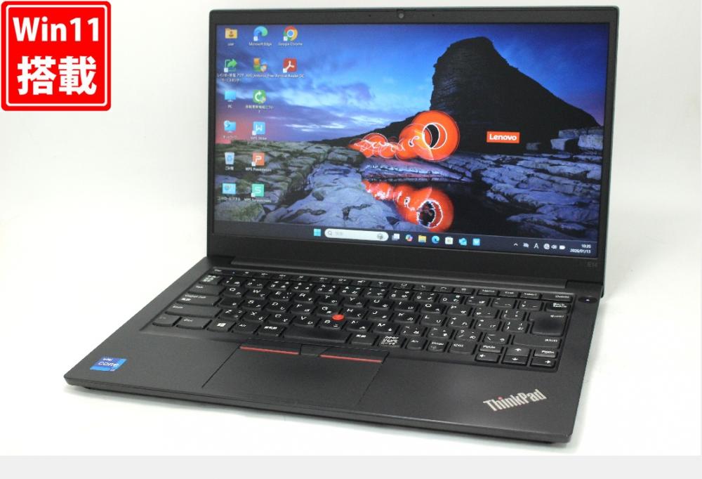 中古 フルHD 14型 Lenovo ThinkPad E14 Gen2 Windows11 第11世代 i7-1165G7 16GB NVMe 256GB-SSD カメラ 無線Wi-Fi6 Office付き 中古パソコン 管:1124w