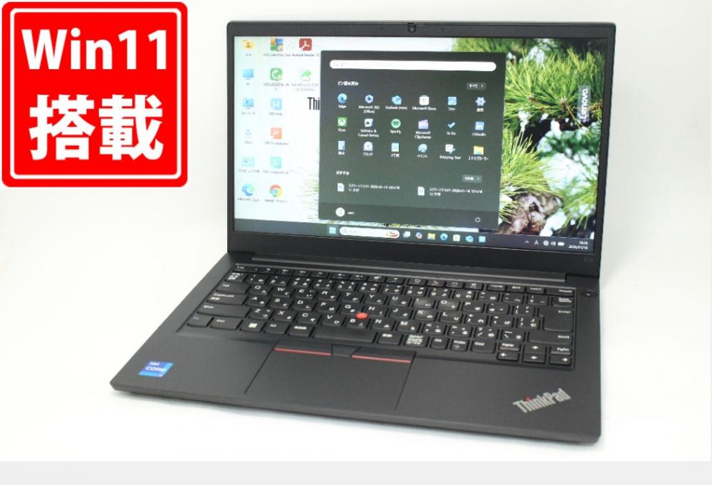良品 フルHD 14型 Lenovo ThinkPad E14 Gen2 Windows11 第11世代 i7-1165G7 16GB NVMe 256GB-SSD カメラ 無線Wi-Fi6 Office付き 中古パソコン 管:1852m
