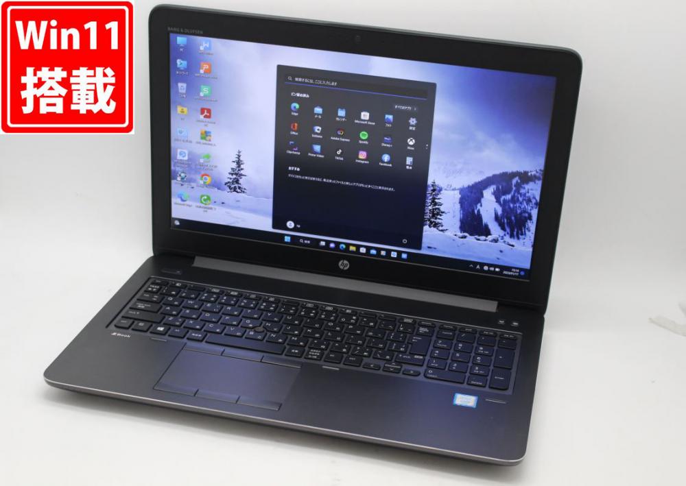 ゲーミングPC  良品 フルHD 15.6型 HP MobileWorkstation ZBOOK 15 G3 Windows11 Xeon E3-1505M v5 16GB 256GB-SSD + 1000GB-HDD NVIDIA Quadro M2000M 無線 Office付 中古パソコン