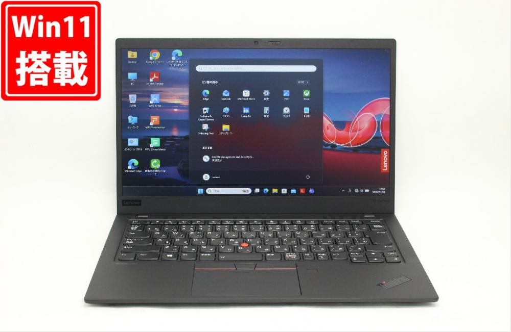 中古良品 フルHD 14型 Lenovo ThinkPad X1 Carbon 7th Gen Windows11 第8世代 i5-8365U 8GB NVMe 256GB-SSD カメラ LTE 無線 Office付き 中古パソコン 管:1803j