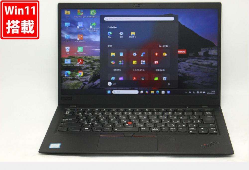 中古 フルHD 14型 Lenovo ThinkPad X1 Carbon 6th Windows11 第8世代 i5-8250U 8GB NVMe 256GB-SSD カメラ 無線 Office付き 中古パソコン 管:1642v