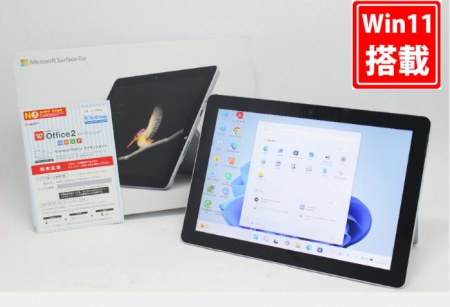 使用574時間 中古美品 10型 タブレット Microsoft Surface GO Model.1824 Windows11 Pentium 4415Y 8GB NVMe 128GB-SSD カメラ 無線 Office付き 中古パソコン 管:1151m