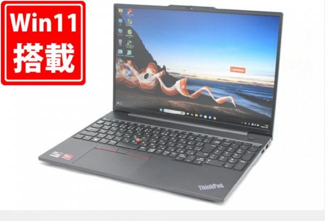 充放電回数10回 【メーカー保証付】 使用74時間 中古美品 フルHD対応WUXGA 16型 Lenovo ThinkPad E16 Gen1 Windows11 8コア AMD Ryzen 7-7730u 16GB NVMe 512GB-SSD カメラ 無線Wi-Fi6 Office付き 中古パソ