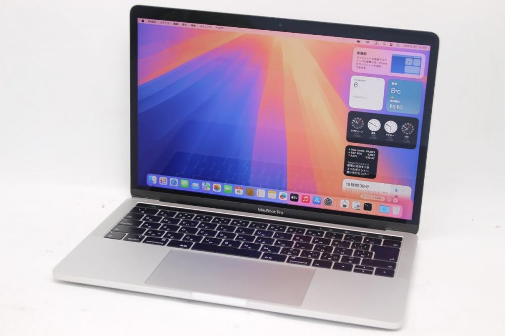 中古良品 2K対応 13.3型 Apple MacBook Pro A1989 (Mid-2018 TouchBar) macOS 15 Sequoia(正規Win11追加可) 八世代 i7-8559u 16GB NVMe 256GB-SSD カメラ 無線 中古パソコン 管:1558h