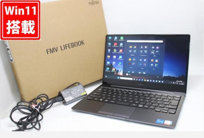 充放電回数11回 使用18時間 超美品 フルHD 13.3型 Fujitsu FMV LIFEBOOK FMVC90E3S Windows11 第11世代 i5-1135G7 8GB NVMe 512GB-SSD カメラ 無線Wi-Fi6 Office付き 中古パソコン 管:1424m