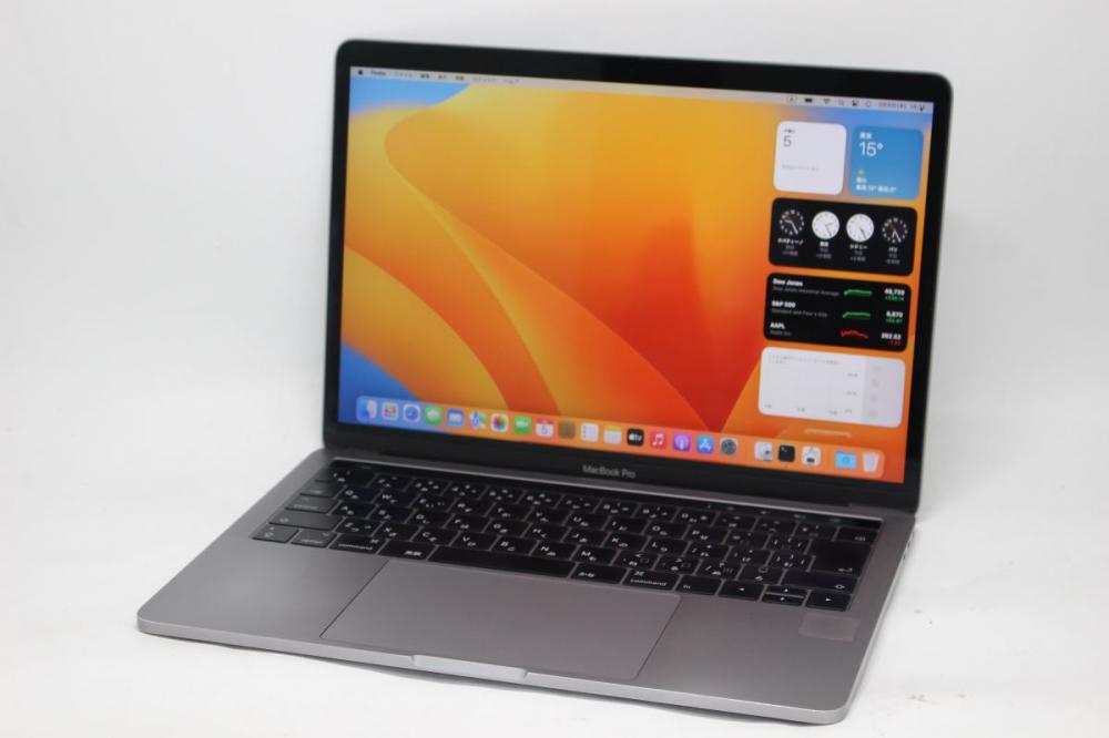中古 2K対応 13.3型 Apple MacBook Pro A1706 Mid-2017 TouchBar グレー macOS 13 Ventura(正規Win11追加可) 七世代 i7-7567u 16GB NVMe 512GB-SSD カメラ 無線 中古パソコン 管:1418h