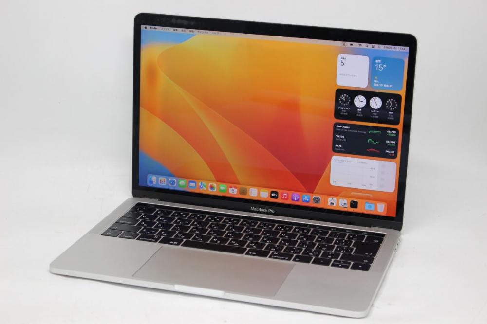 中古 2K対応 13.3型 Apple MacBook Pro A1706 Mid-2017 TouchBar macOS 13 Ventura(正規Win11追加可) 七世代 i7-7567u 16GB NVMe 512GB-SSD カメラ 無線 中古パソコン 管:1459h