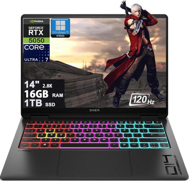 新品未開封 14型2.8K OMEN by HP Transcend 14-fb1009TX Gaming PC (BS7K6PA) 第15世代Core Ultra7-255H 16GB NVMe 1TB SSD 無線Wi-Fi7