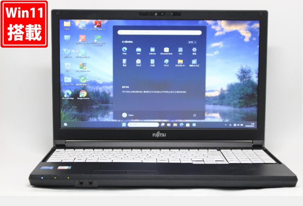 充放電回数51回 中古良品 15.6型 Fujitsu LIFEBOOK A5511G Windows11 第11世代 i5-1145G7 8GB NVMe 512GB-SSD カメラ 無線Wi-Fi6 Office付き 中古パソコン 管:1833r