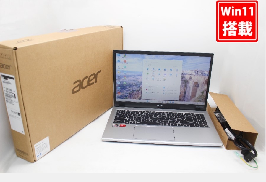 24時間 超美品 フルHD 15.6型 acer A315-24P-N56Y Aspire 3 15 Windows11 AMD Ryzen 5 7520U 16GB 512GB-SSD カメラ 無線 Office付 中古パソコン 管:1322m