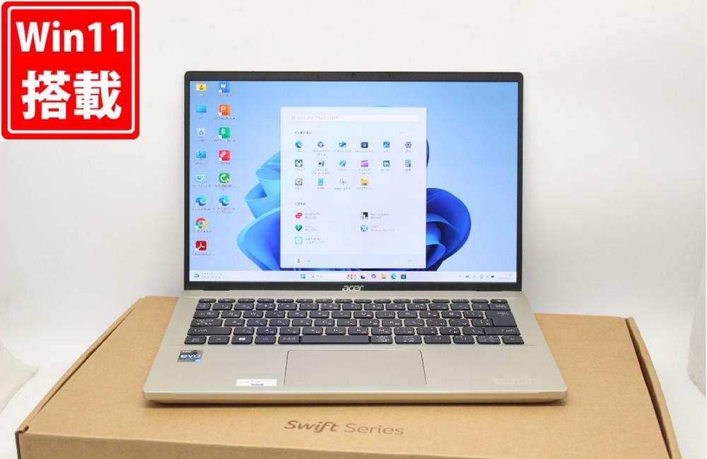 44時間 超美品 2.8K 有機EL 14型 acer Swift Go SFG14-71 Windows11 14コア 第13世代 i7-13700H 16GB NVMe 512GB-SSD カメラ 無線Wi-Fi 6E Office付 中古パソコン 管:1811j