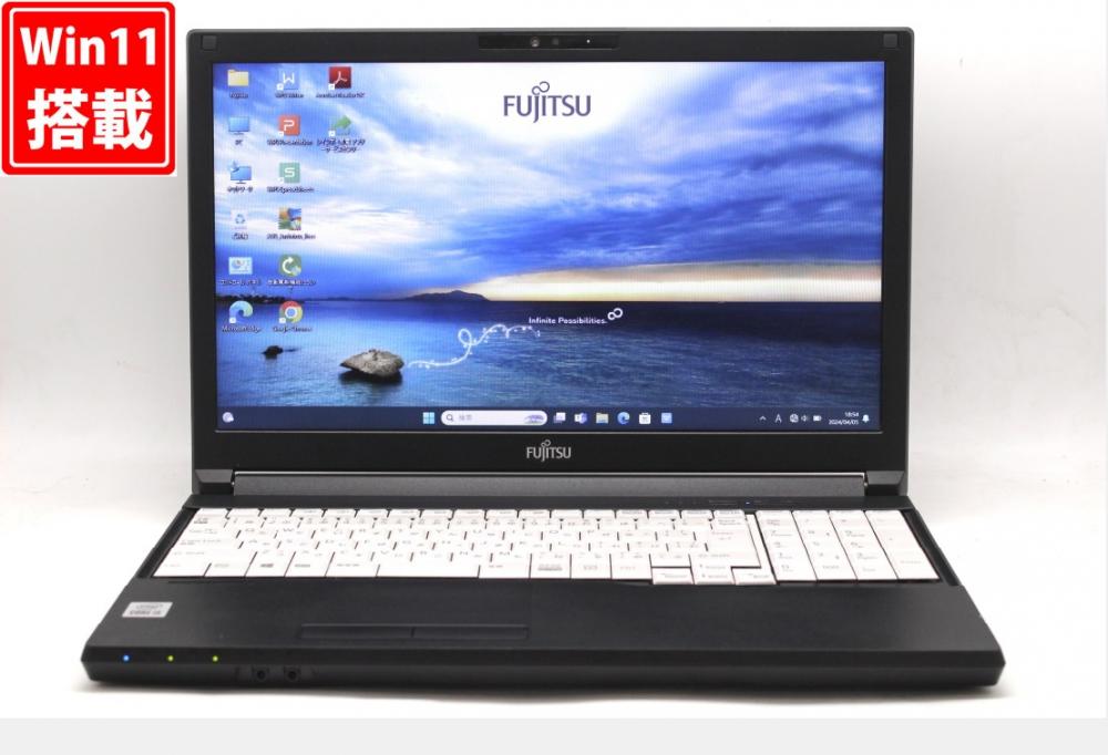 中古美品 15.6型 Fujitsu LIFEBOOK A5510FX Windows11 10世代 i5-10210U 8GB 256GB-SSD カメラ 無線Wi-Fi6 Office付 中古パソコン 管:1912w