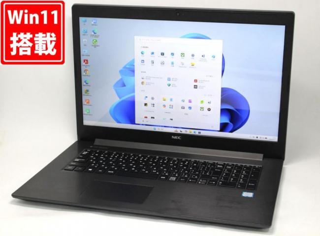 中古美品 フルHD 17.3型 NEC LAVIE NS850NAB( PC-NS850NAB) Blu-ray Windows11 第8世代 i7-8565u 8GB NVMe 256GB-SSD + 1TB-HDD カメラ 無線 Office付き 中古パソコン 管:1830h