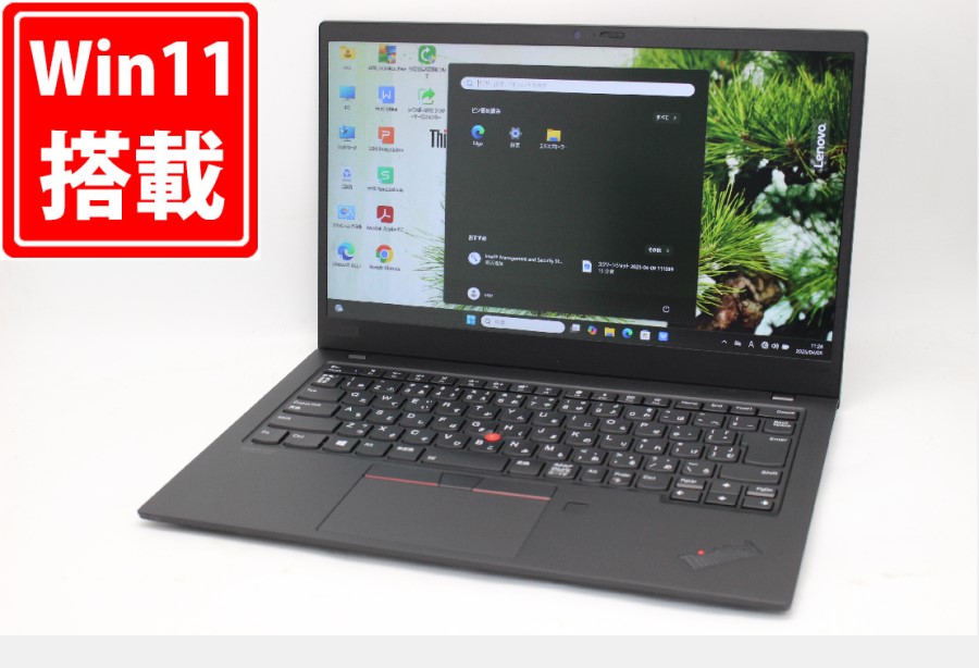 NVMe 新品512GB-SSD 良品 フルHD 14型 Lenovo ThinkPad X1 Carbon Windows11 八世代 i5-8365U 16GB カメラ 無線 Office付 中古パソコン 管:1174m