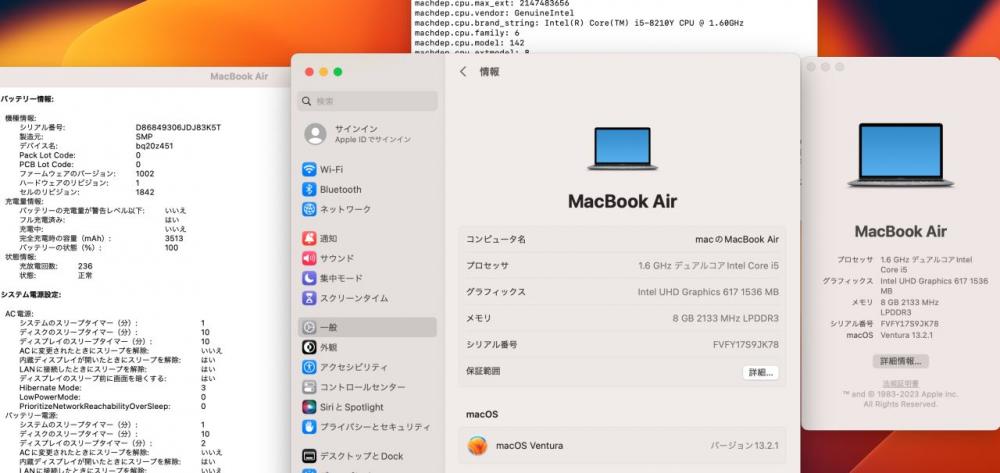 レインボー家電 / 中古 2K対応 13.3型 Apple MacBook Air A1932 (Late 