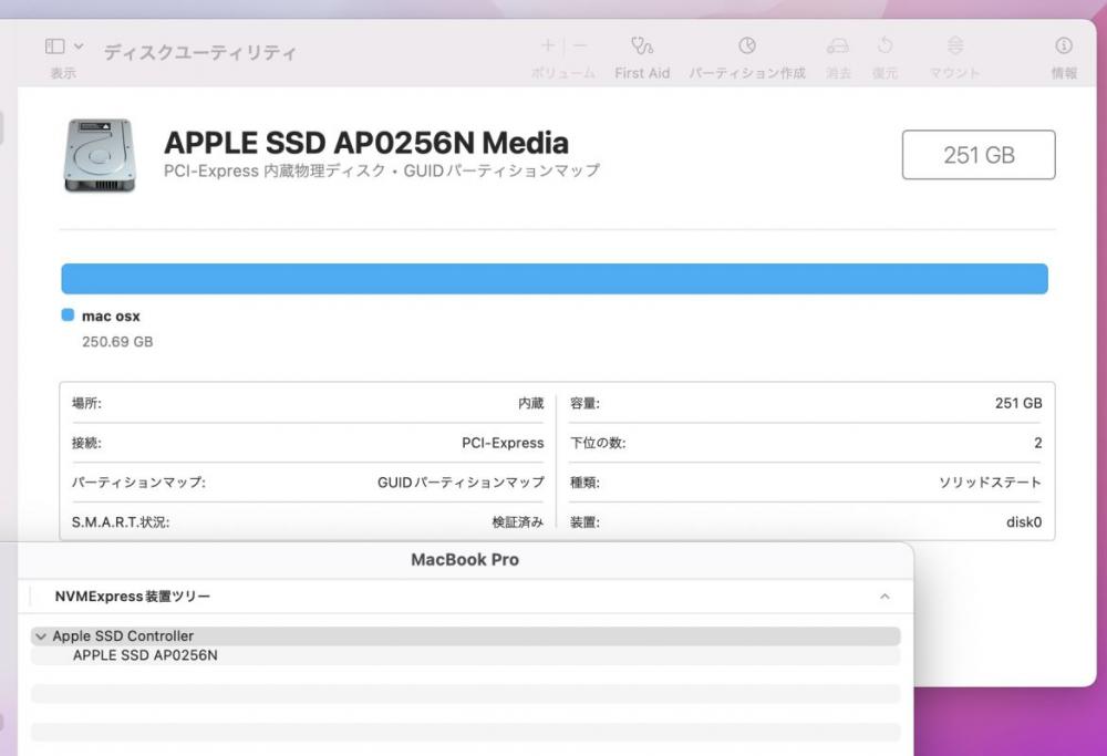 美品 2K対応 13.3型 Apple A2159 2019(Touch Bar) macOS Monterey(正規Win11追加可) 八世代 i5-8257U 8GB 256GB-SSD 無線