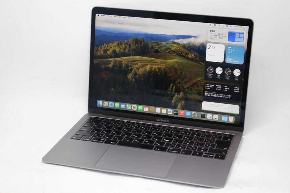 中古 2K液晶 13.3型 Apple MacBook Air A1932( 2019 )グレー macOS 14 Sonoma(正規Win11追加可) 第8世代 i5-8210Y 16GB NVMe 512GB-SSD カメラ 無線 中古パソコン 管:1822h