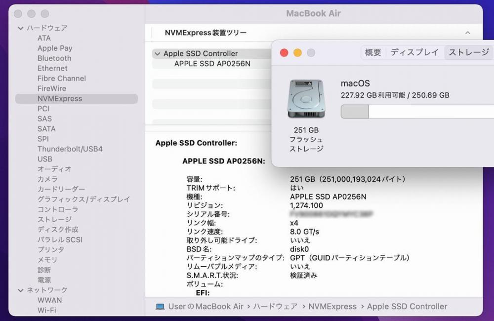  美品 2K対応 13.3型 Apple MacBoko Air A2179 (2020年) macOS Monterey(正規Win11追加可) 10世代 i3-1000NG4 8GB 256GB-SSD カメラ 無線