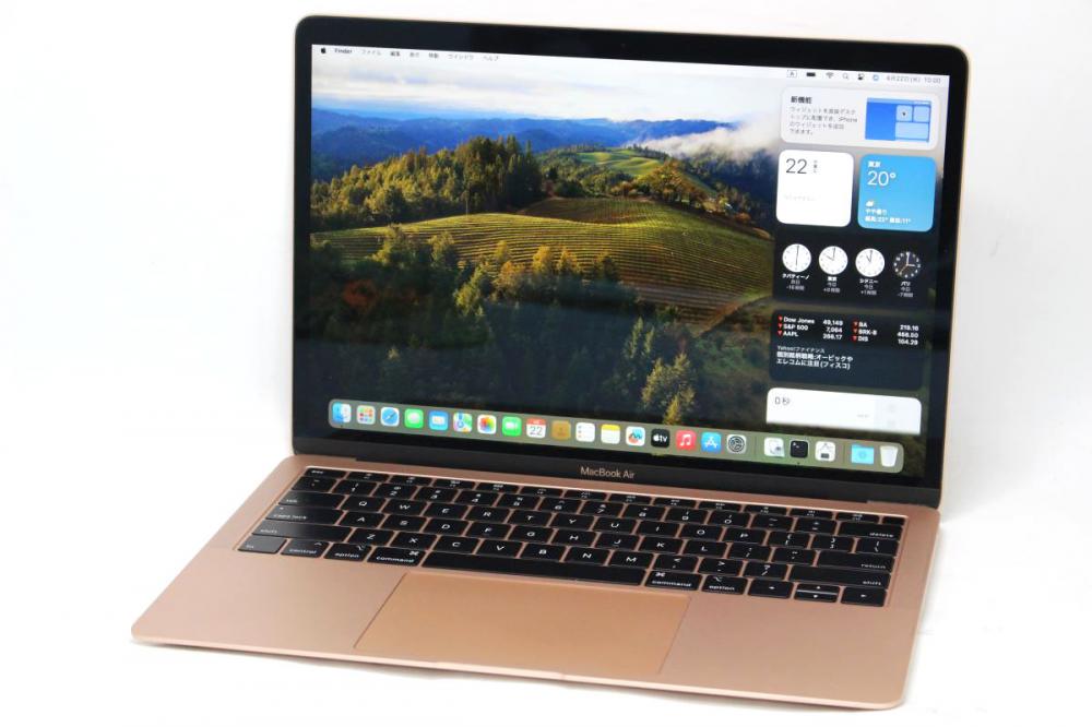 訳有 2K液晶 13.3型 Apple MacBook Air A1932( 2018 ) ゴールド macOS 14 Sonoma(正規Win11追加可) 第8世代 i5-8210Y 16GB NVMe 256GB-SSD カメラ 無線 中古パソコン 管:1003h