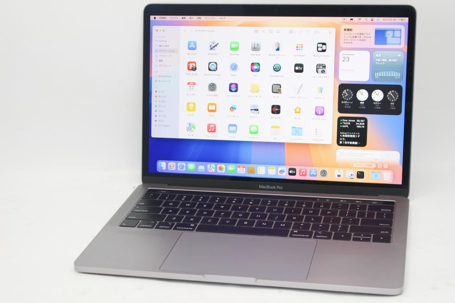 充放電回数92回  中古良品 2K対応 13.3型 Apple MacBook Pro A1989 (TouchBar2019) macOS 15 Sequoia(正規Win11追加可) 八世代 i5-8259U 16GB NVMe 512GB-SSD カメラ 無線 中古パソコン 管:1335m