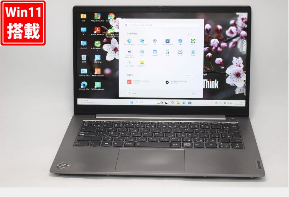 中古 フルHD 14型 Lenovo ThinkBook 14 G3 ACL Windows11 AMD Ryzen 5-5500U 8GB NVMe 256GB-SSD カメラ 無線Wi-Fi6 Office付き 中古パソコン 管:1540v