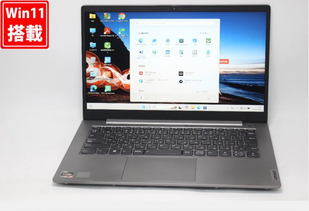 中古 フルHD 14型 Lenovo ThinkBook 14 G3 ACL Windows11 AMD Ryzen 5-5600U 8GB NVMe 256GB-SSD カメラ 無線Wi-Fi6 Office付き 中古パソコン 管:1425v