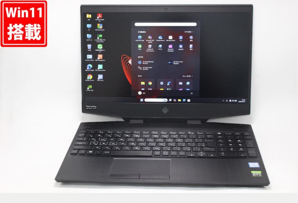 ゲーミングPC 訳有 フルHD 15.6型 HP OMEN 15-dh0010TX Windows11 第9世代 i7-9750H 16GB NVMe 512GB-SSD + 1TB-HDD NVIDIA RTX 2060 カメラ 無線 Office付き 中古パソコン 管:1529v