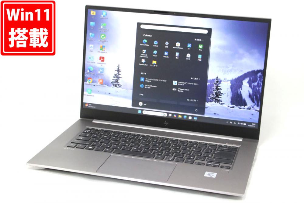 ゲーミングPC 中古 フルHD 15.6型 HP ZBook Studio G7 Windows11 第10世代 i7-10850H 32GB NVMe 1TB-SSD NVIDIA Quadro T2000 Max-Q カメラ 無線Wi-Fi6 Office付き 中古パソコン 管:1529h