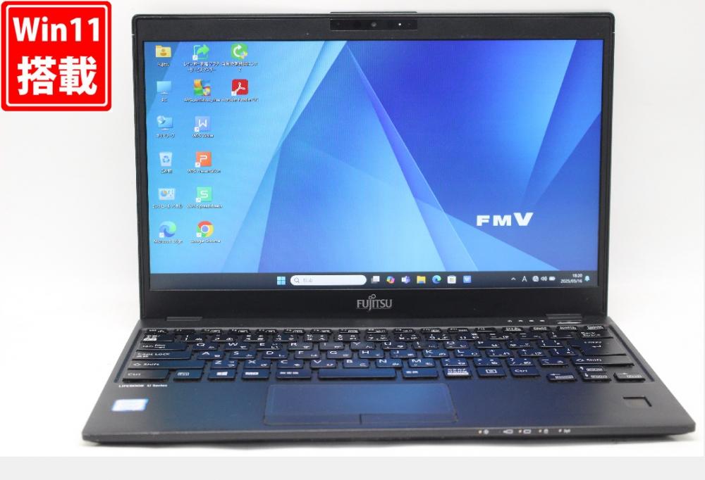 中古良品 フルHD 13.3型 Fujitsu LIFEBOOK U939A Windows11 八世代 i5-8365u 8GB 256GB-SSD カメラ 無線 Office付 中古パソコン 管:1822r