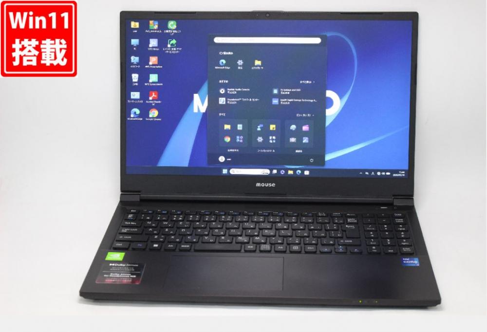 ゲーミングPC 良品 フルHD 15.6型 MOUSE K5-I7GM5BK-A Windows11 10コア 第12世代 i5-12650H 16GB NVMe 512GB-SSD NVIDIA GeForce MX550 カメラ 無線Wi-Fi6 Office付き 中古パソコン 管:1652v