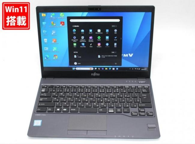 中古良品 フルHD 13.3型 Fujitsu LIFEBOOK U938S Windows11 八世代 i5-8350u 8GB 256GB-SSD カメラ 無線 Office付 中古パソコン 管:1132s