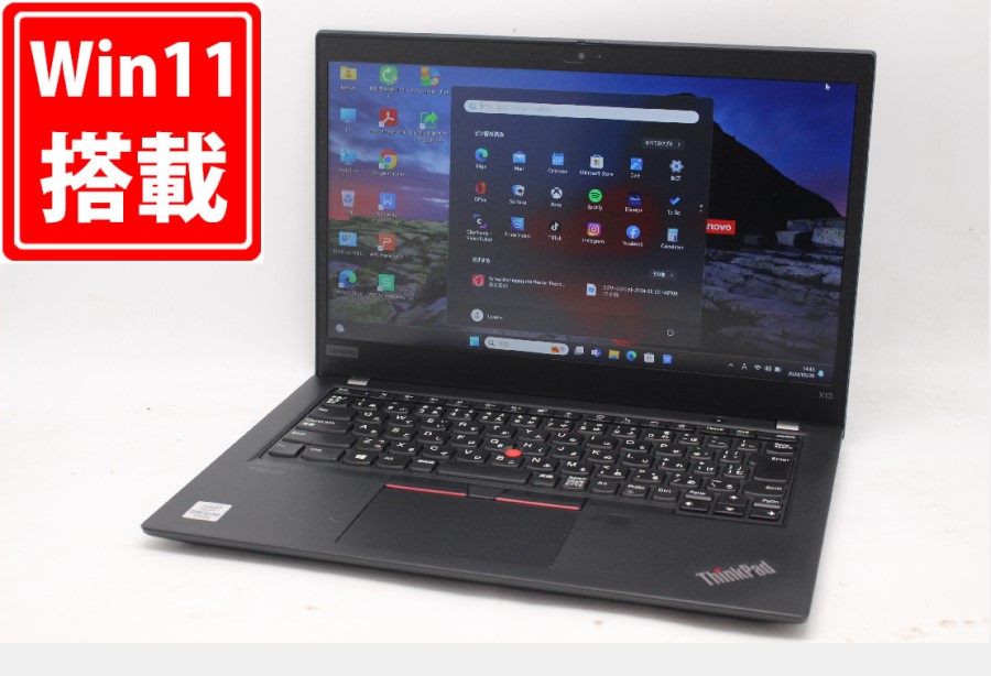 中古良品 フルHD 13.3型 Lenovo ThinkPad X13 Gen1 Windows11 10世代 i5-10310U 8GB NVMe 256GB-SSD カメラ 無線Wi-Fi6 Office付 中古パソコン 管:1431m