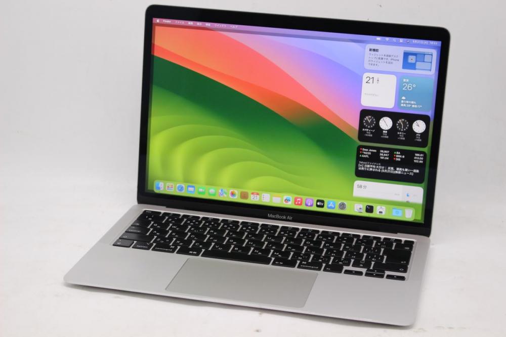 中古良品 2K対応 13.3型 Apple MacBoko Air A2179 (2020年) macOS 14 sonoma(正規Win11追加可) 10世代 i5-1030NG7 16GB NVMe 256GB-SSD カメラ 無線 中古パソコン 管:1705h