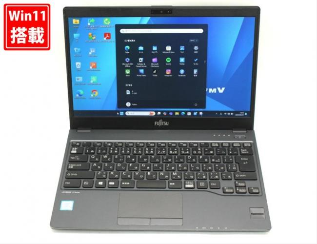 中古 フルHD 13.3型 Fujitsu LIFEBOOK U938S Windows11 八世代 i5-8350U 8GB 128GB-SSD カメラ 無線 Office付 中古パソコン  管:1439s