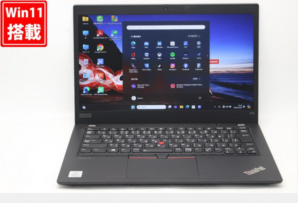 中古良品 フルHD 13.3型 Lenovo ThinkPad X13 Gen1 Windows11 第10世代 i5-10210U 8GB NVMe 256GB-SSD カメラ 無線Wi-Fi6 Office付 中古パソコン 管:1327v