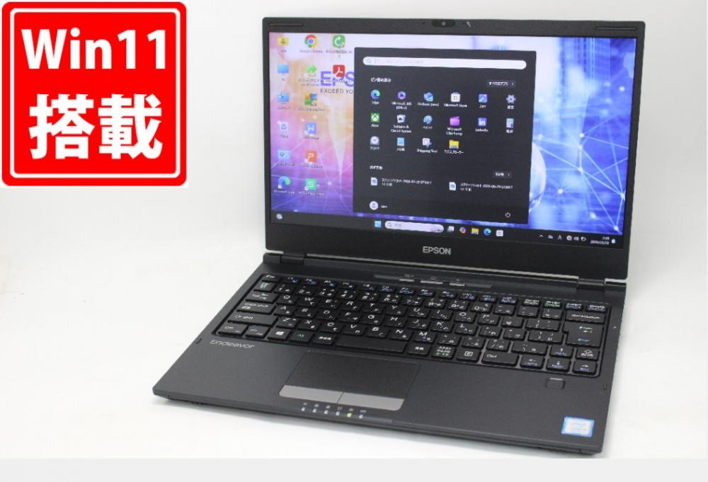良品 フルHD 13.3型 EPSON エプソン Endeavor NA520E Windows11 第8世代 i5-8265U 8GB NVMe 512GB-SSD カメラ 無線 Office付き 中古パソコン 管:1804m