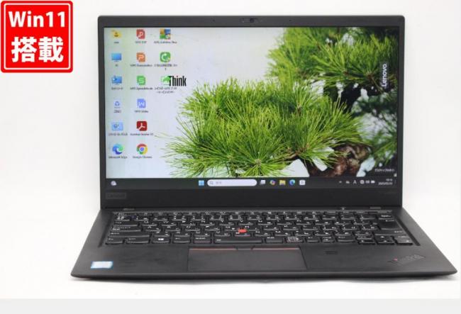 中古良品 フルHD 14型 Lenovo ThinkPad X1 Carbon Windows11 八世代 i5-8250u 8GB NVMe 256GB-SSD カメラ 無線 Office付 中古パソコン 管:1821r