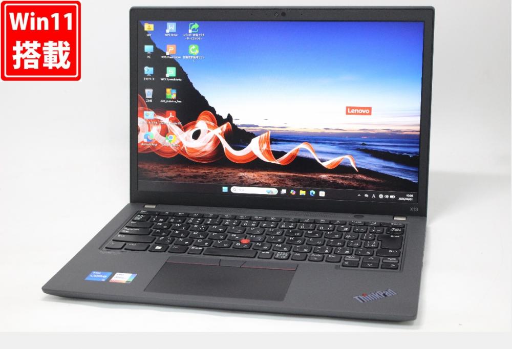 中古良品 フルHD対応WUXGA 13.3型 Lenovo ThinkPad X13 Gen3 Windows11 10コア 第12世代 i5-1235U 16GB NVMe 256GB-SSD カメラ LTE 無線Wi-Fi6 Office付き 中古パソコン 管:1010w