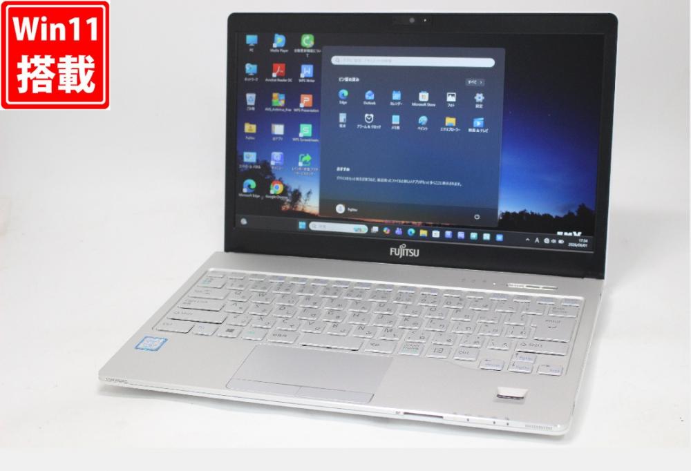 中古 フルHD 13.3型 Fujitsu LIFEBOOK SH76B3 Windows11 第8世代 i5-8250U 8GB 256GB-SSD カメラ 無線 Office付き 中古パソコン 管:0937w