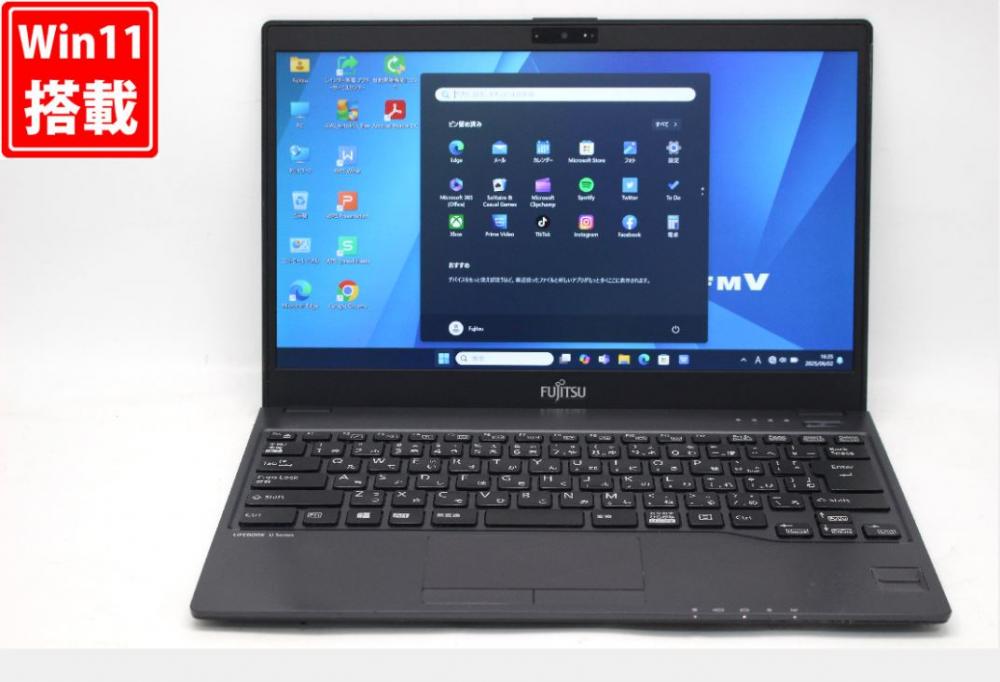 中古 フルHD 13.3型 Fujitsu LIFEBOOK U938VW Windows11 八世代 i7-8550U 12GB 256GB-SSD カメラ 無線 Office付 中古パソコン 管:1638v