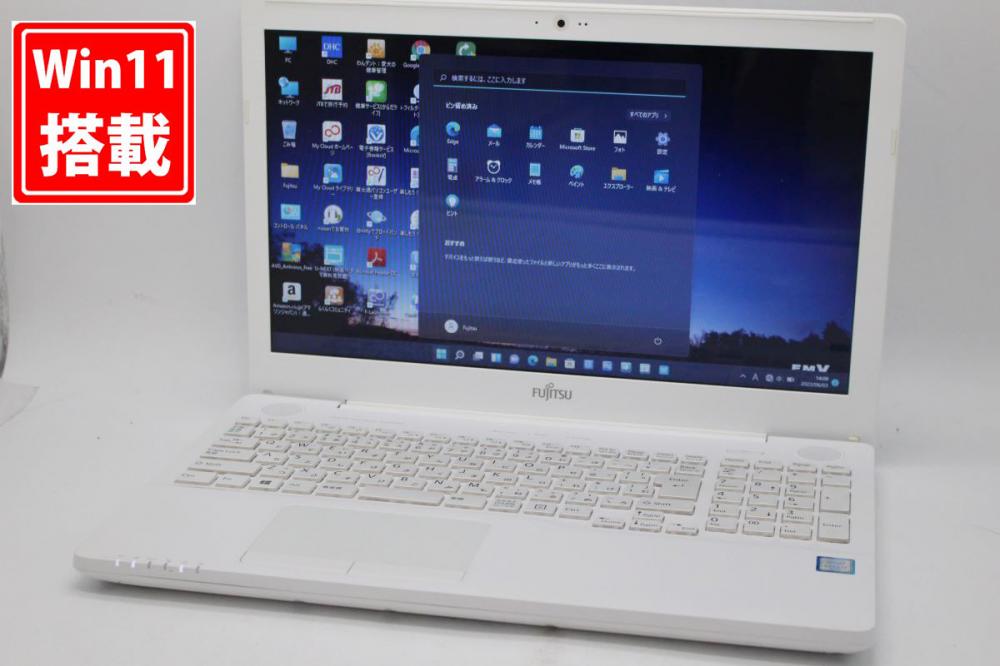   新品256GB-SSD搭載  良品 15.6型 Fujitsu AH50A3(FMVA50A3WP) Windows11 六世代 i7-6700HQ 4GB カメラ 無線 Office付 中古パソコン 税無