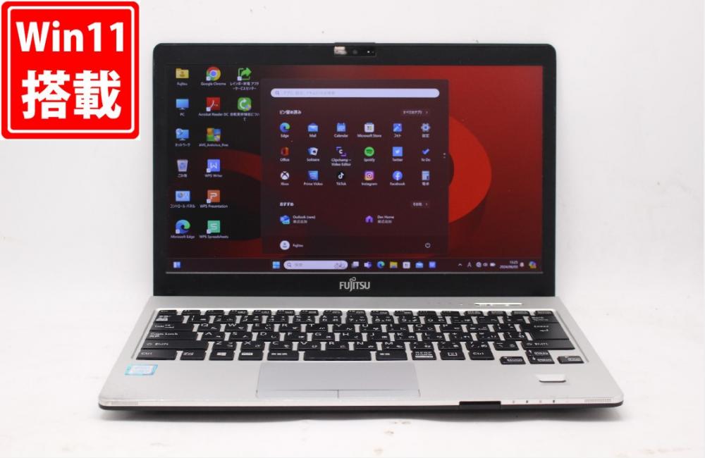 中古 フルHD 13.3型 Fujitsu LIFEBOOK S938S Windows11 八世代 i5-8250U 8GB 256GB-SSD カメラ 無線 Office付 中古パソコン  管:1533j