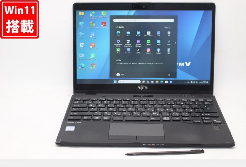 中古良品 フルHD タッチ 13.3型 Fujitsu LIFEBOOK U939XA Windows11 八世代 i5-8365U 8GB 256GB-SSD カメラ 無線 Office付 中古パソコン 管:1318v