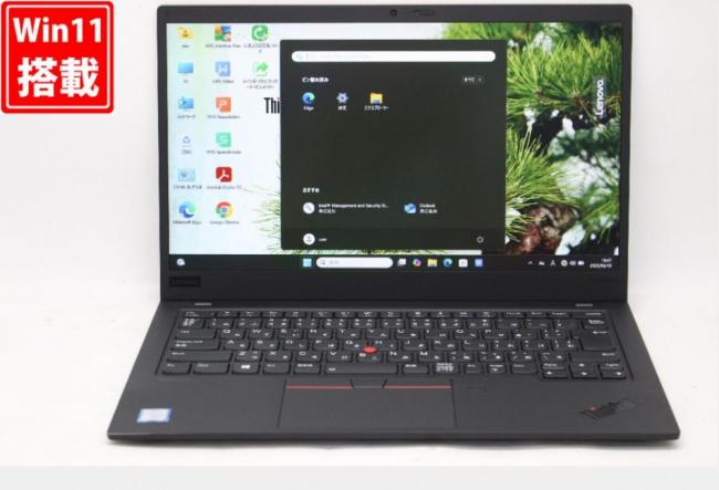 良品 フルHD 14型 Lenovo ThinkPad X1 Carbon Gen7 Windows11 八世代 i5-8365U 16GB NVMe 256GB-SSD カメラ 無線 Office付 中古パソコン 管:1648v