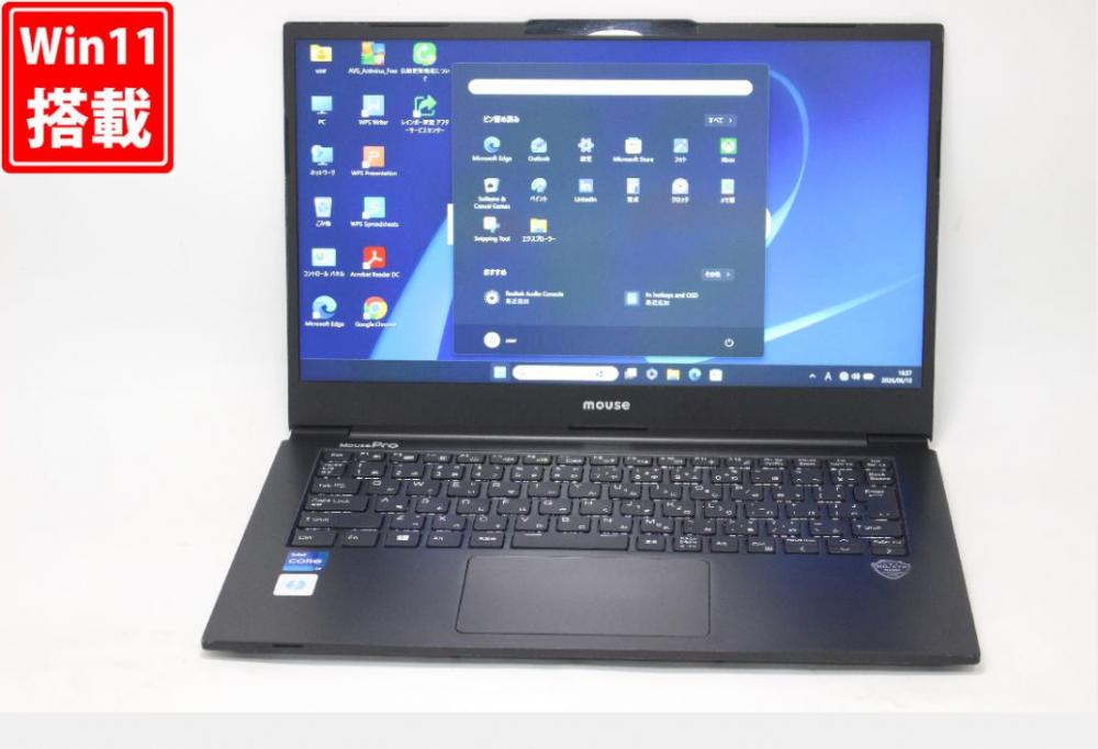 中古良品 フルHD 14型 MOUSE MPro NB420ZLW11 Windows11 第11世代 i7-1165G7 16GB NVMe 512GB-SSD カメラ LTE 無線Wi-Fi6 Office付き 中古パソコン 管:1702v