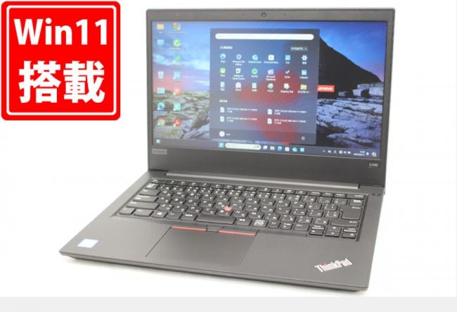 充放電回数46回  中古美品 14型 Lenovo ThinkPad E490 Windows11 八世代 i5-8265U 8GB NVMe 256GB-SSD カメラ 無線 Office付 中古パソコン 税無 管:1830m