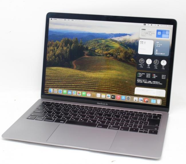 良品 2K対応 13.3型 Apple MacBook Air A1932 (2019年) グレー macOS 14 sonoma 八世代 i5-8210y 16GB NVMe 512GB-SSD カメラ 無線 中古パソコン 管:1750k