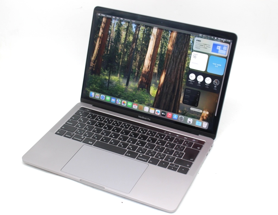 中古美品 2K対応 13.3型 Apple MacBook Mid-2018 A1989 グレー macOS MacOS Sequoia(正規Win11追加可) 八世代 i5-8259u 8GB NVMe 256GB-SSD カメラ 無線 中古パソコン 管:1123s