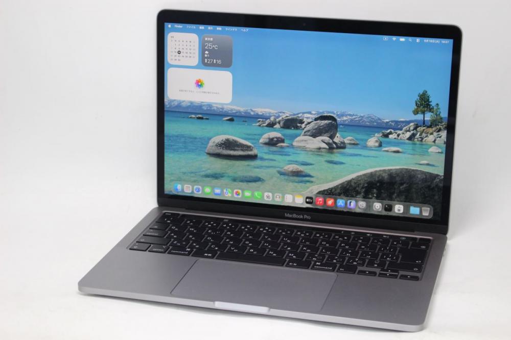 充放電回数24回 中古美品 2K液晶 13.3型 Apple MacBook Pro A2251 (2020,TouchBar) グレー macOS 26 Tahoe(正規Win11追加可) 第10世代 i7-1068NG7 32GB NVMe 1TB-SSD カメラ 無線 管:1810h