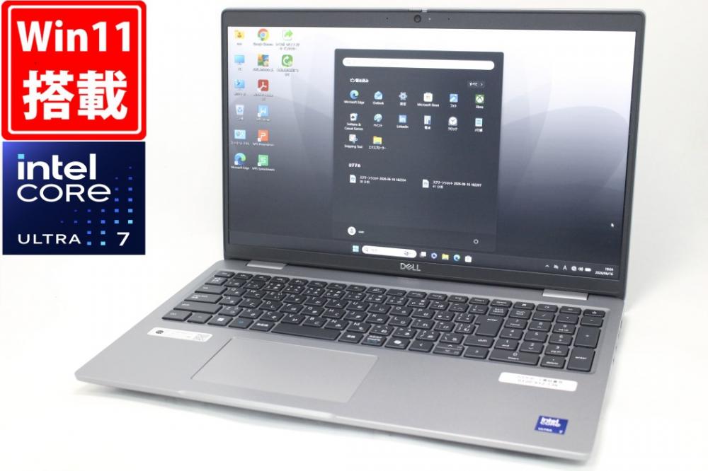 良品 AI PC フルHD 15.6型 DELL Latitude 5550 Windows11 12コア 第14世代Core Ultra 7-165U 16GB NVMe 1TB-SSD カメラ 無線Wi-Fi6 Office付き 中古パソコン 管:0939m